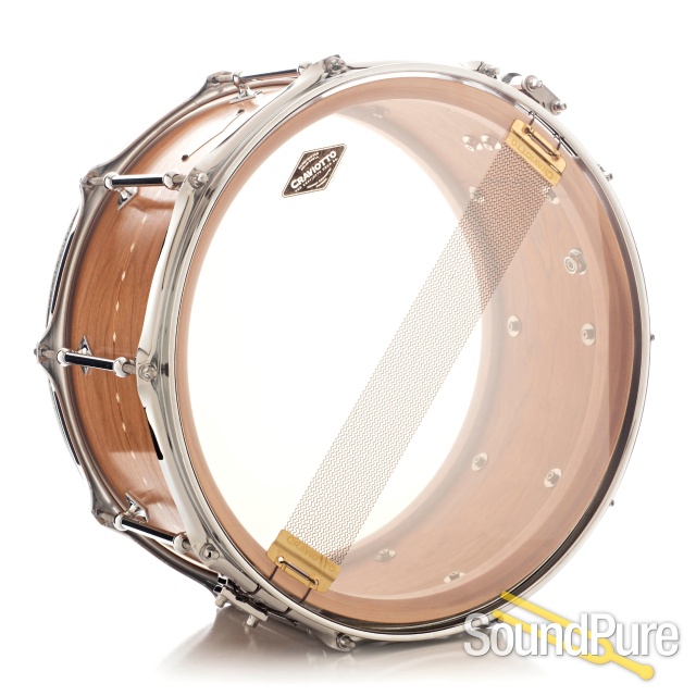 Craviotto 7x14 Cherry w/Cherry Inlay Custom Snare Drum — image 2