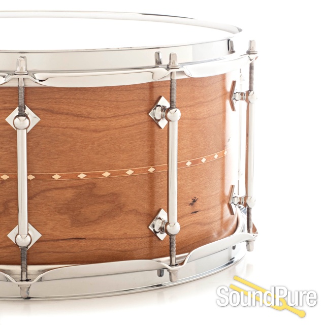 Craviotto 7x14 Cherry w/Cherry Inlay Custom Snare Drum — image 3