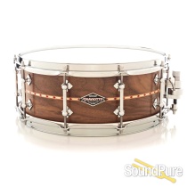 Craviotto 5.5x14 Walnut Custom Shop Snare Drum w/Red Inlay
