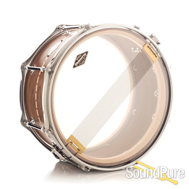 Craviotto 6.5x13 Walnut Custom Shop Snare Drum Red Inlay — image 2