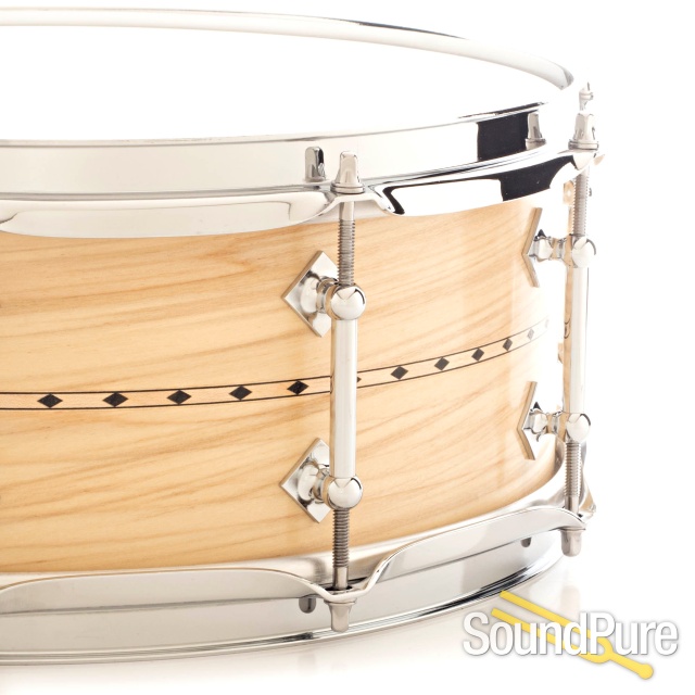 Craviotto 5.5x14 Poplar Custom Shop Snare Drum w/ Inlay — image 3