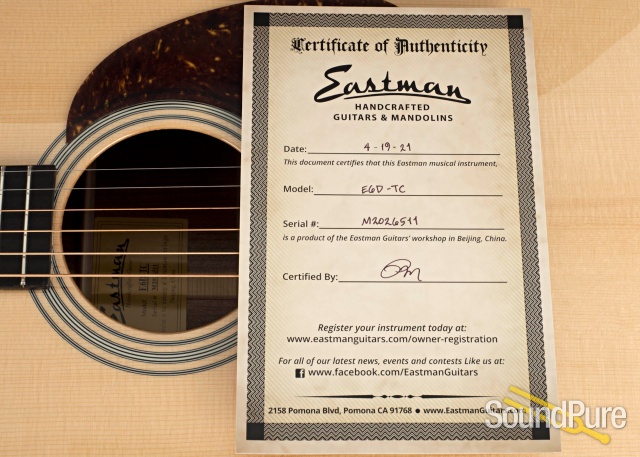 Eastman E6D-TC Sitka/Mahogany Dreadnought Acoustic #M2026511 — image 6