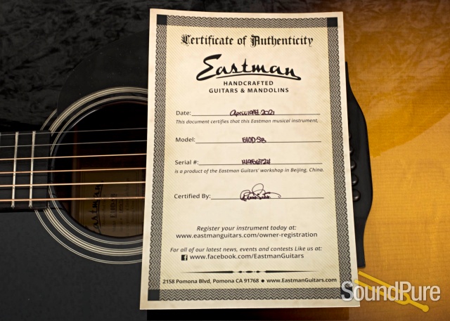 Eastman E10D-SB Addy/Mahogany Acoustic Guitar #14956724 — image 6