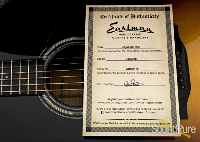 Eastman E10D-SB Addy/Mahogany Acoustic Guitar #14956179 — image 6