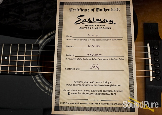 Eastman E10D-SB Addy/Mahogany Acoustic Guitar #13955057 — image 6