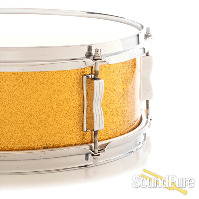 Ludwig 5x14 Pioneer Snare Drum 1960s Gold Sparkle — image 3