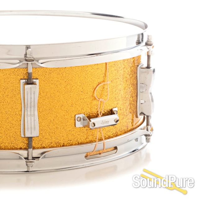 Ludwig 5x14 Pioneer Snare Drum 1960s Gold Sparkle — image 4