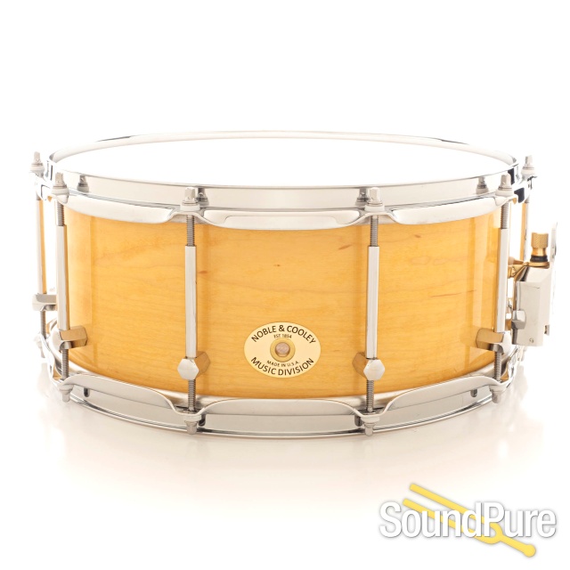Noble & Cooley 6x14 SS Classic Maple Snare Drum-Yellow — image 1