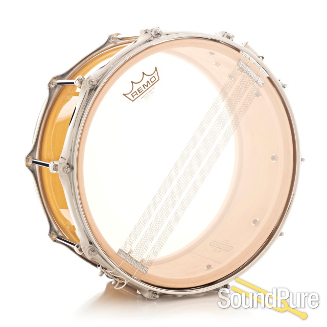 Noble & Cooley 6x14 SS Classic Maple Snare Drum-Yellow — image 2