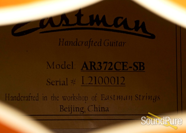 Eastman AR372CE-SB Archtop Electric Guitar #L2100012 — image 3