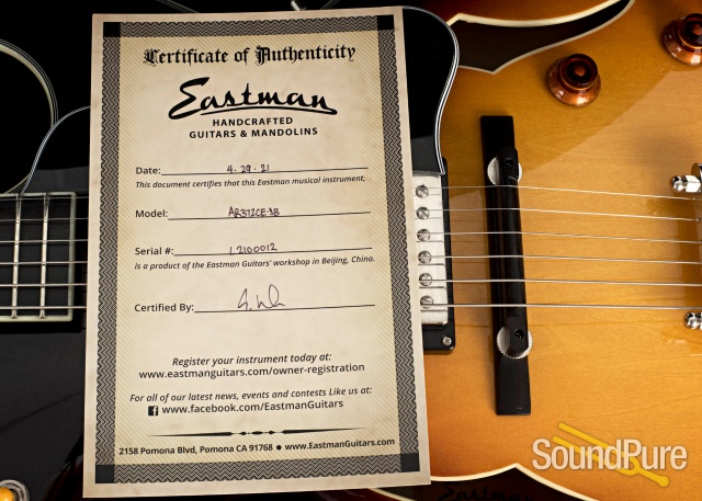 Eastman AR372CE-SB Archtop Electric Guitar #L2100012 — image 7