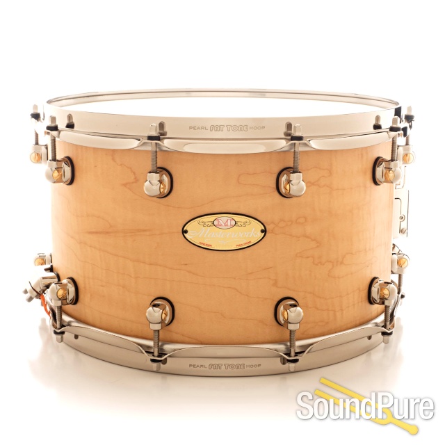 Pearl 8x14 Masterworks Maple Snare Drum-Matte Natural Flame — image 1