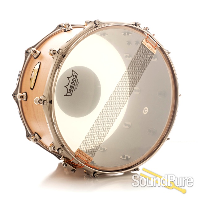 Pearl 8x14 Masterworks Maple Snare Drum-Matte Natural Flame — image 2