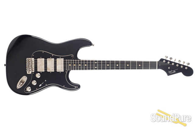 Verrilli Custom S-Style Black Electric Guitar - Used — image 8