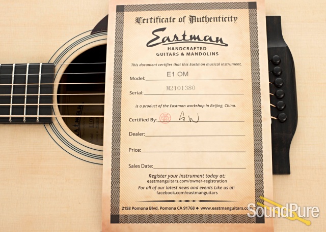 Eastman E1OM Sitka/Sapele Acoustic #M2101380 — image 6