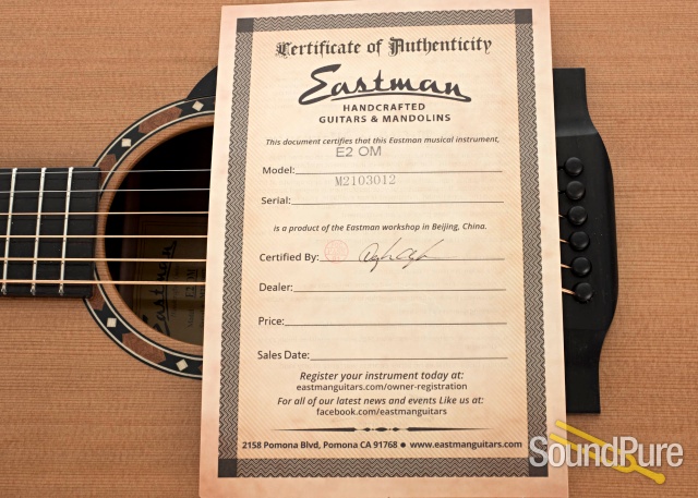 Eastman E2OM Cedar/Sapele Acoustic #M2103012 — image 6