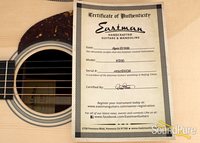 Eastman E20D Adirondack/Rosewood Acoustic #M2023324 — image 6