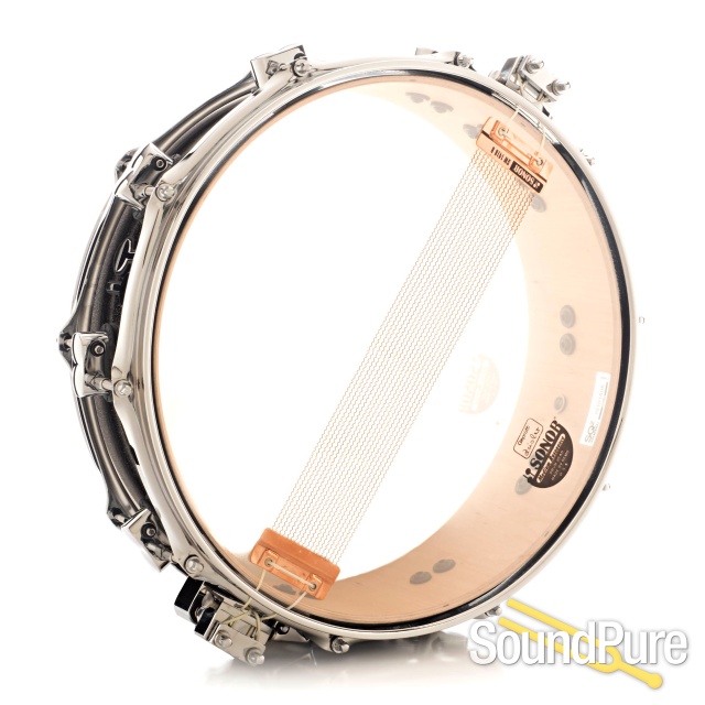 Sonor 4.25x14 SQ2 Thin Maple Snare Drum-Black Sparkle — image 2