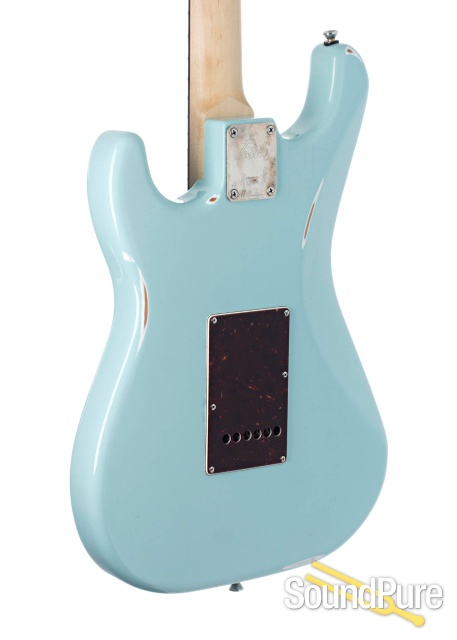 Tuttle Worn Custom Classic S Daphne Blue HSH Electric #672 — image 2