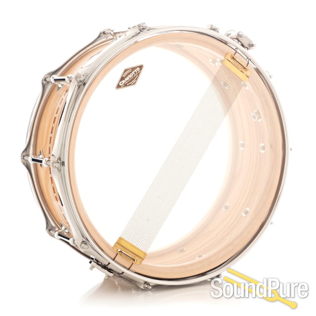 Craviotto 5.5x14 Ash Custom Shop Snare Drum w/ Walnut Inlay — image 2