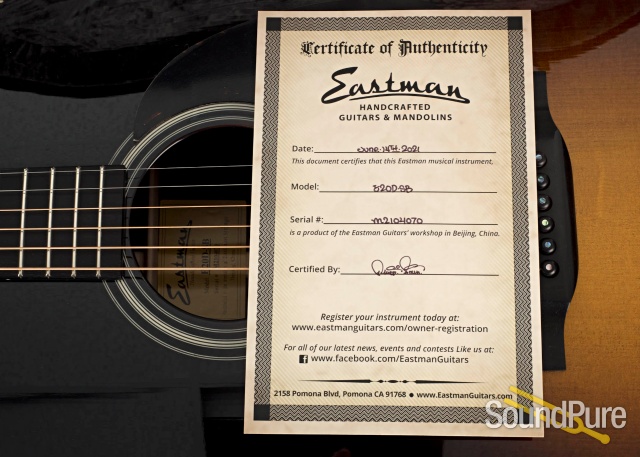 Eastman E20D-SB Adirondack/Rosewood Acoustic #M2104070 — image 6