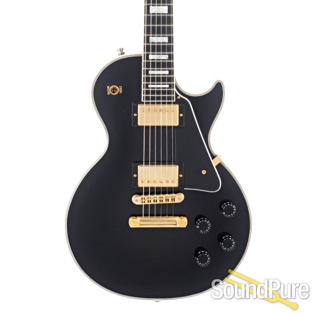Gibson CS LP Custom Black Electric Guitar #404207 - Used — image 1