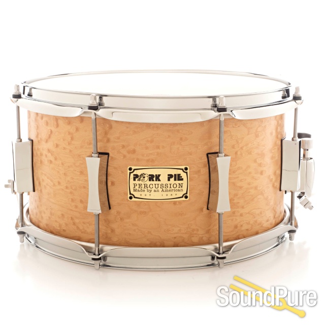 Pork Pie 7x13 Brandied Peach Maple Snare Drum-Natural Oil — image 1