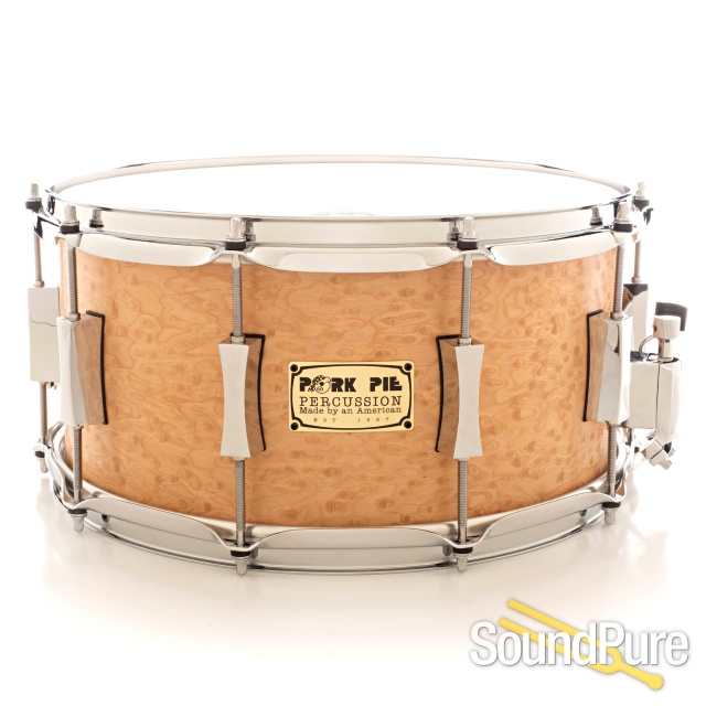 Pork Pie 7x14 Brandied Peach Maple Snare Drum-Natural Oil — image 1