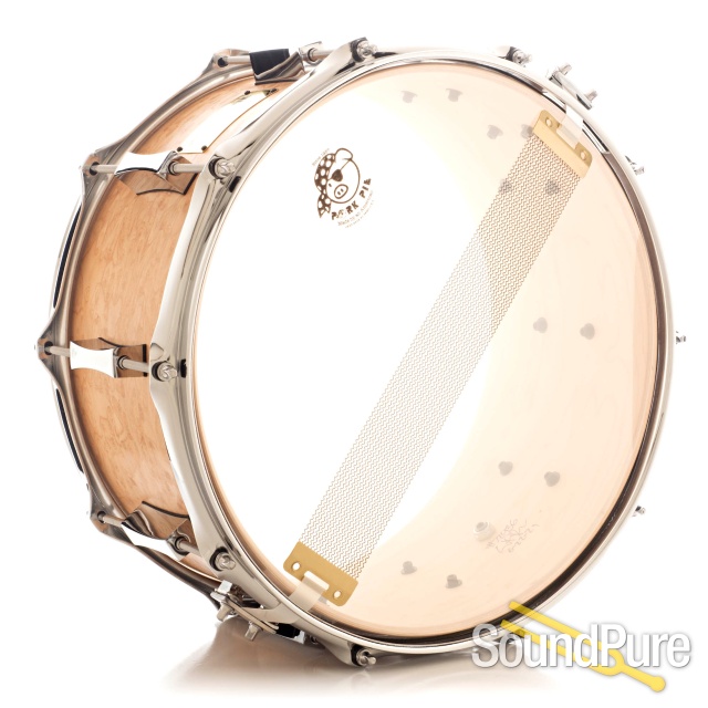 Pork Pie 7x14 Brandied Peach Maple Snare Drum-Natural Oil — image 2