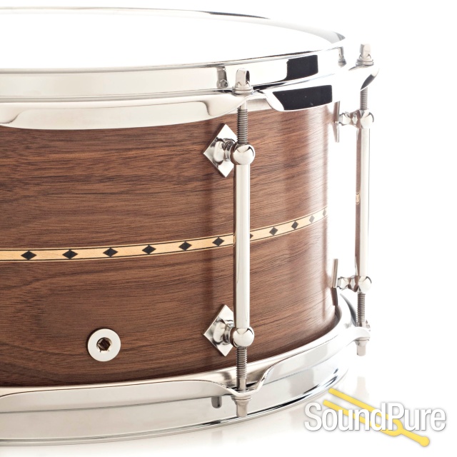 Craviotto 6.5x13 Walnut Custom Shop Snare Drum w/Inlay BB/BB — image 3