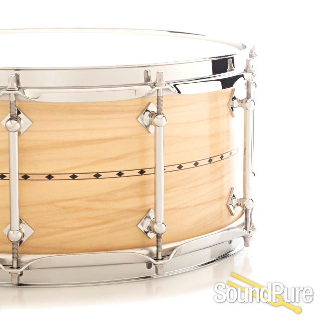 Craviotto 6.5x14 Poplar Custom Shop Snare Drum w/Inlay BB/BB — image 3