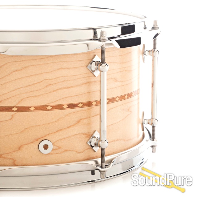 Craviotto 6.5x13 Maple Custom Snare Drum-Walnut Inlay — image 3