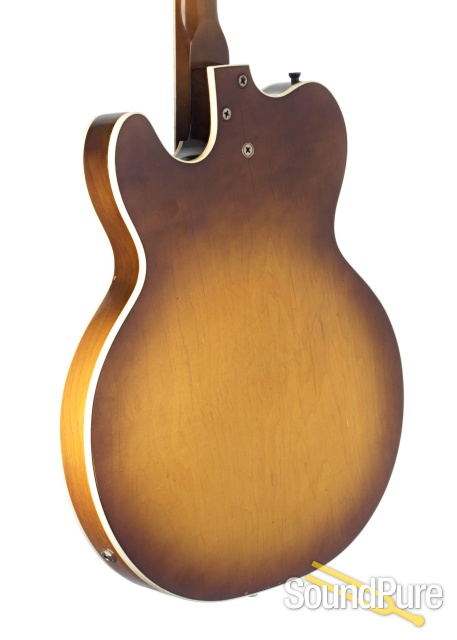 Harmony H74 Meteor Sunburst Semi-Hollow Guitar - Used — image 3