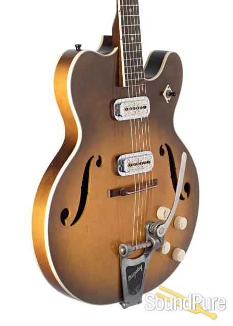 Harmony H74 Meteor Sunburst Semi-Hollow Guitar - Used — image 4