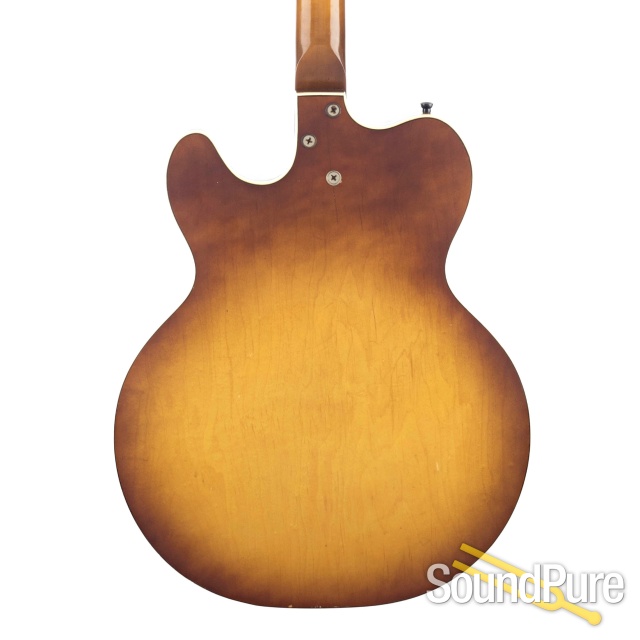 Harmony H74 Meteor Sunburst Semi-Hollow Guitar - Used — image 8