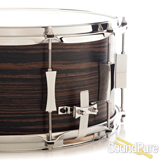 Pork Pie 7x13 Maple Snare Drum Macassar Ebony Veneer — image 5