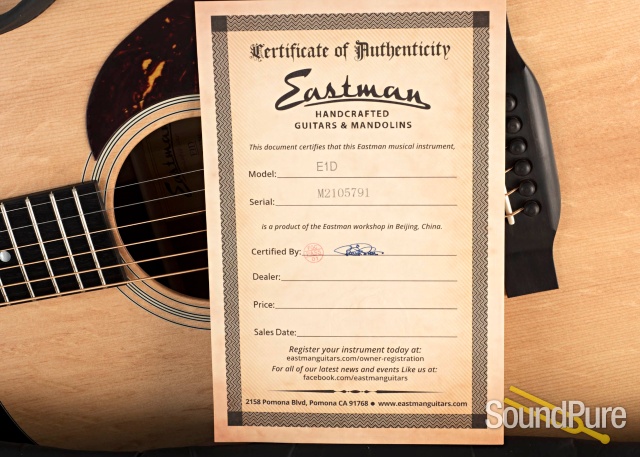 Eastman E1D Sitka/Sapele Dreadnought #M2105791 — image 6