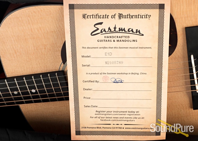 Eastman E1D Sitka/Sapele Dreadnought #M2105789 — image 6