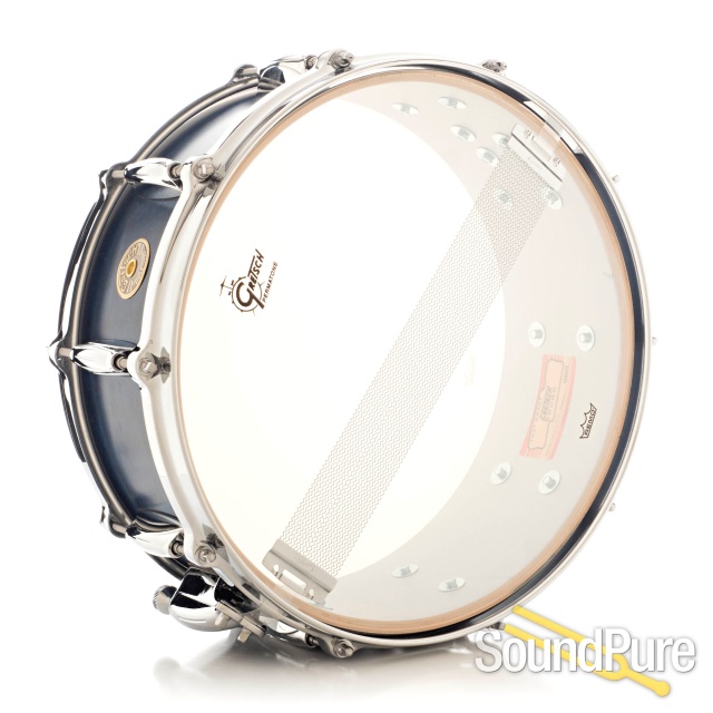 Gretsch 5.5x14 USA Custom Maple Snare Drum-Satin Azure — image 2