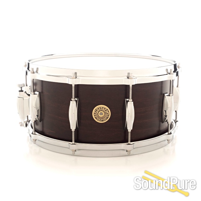 Gretsch 6.5x14 USA Custom Maple Snare Drum-Satin Dark Walnut