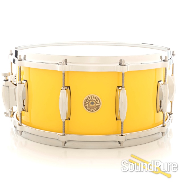 Gretsch 6.5x14 USA Custom Maple Snare Drum-Yellow Gloss