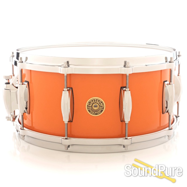 Gretsch 6.5x14 USA Custom Maple Snare Drum-Orange Gloss