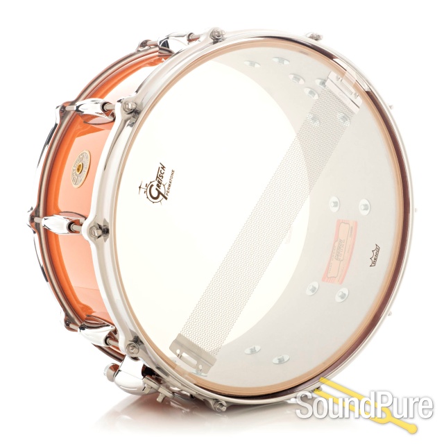Gretsch 6.5x14 USA Custom Maple Snare Drum-Orange Gloss — image 2