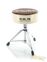 Pork Pie Percussion Round Drum Throne-White Sparkle/Leopard Pork Pie Percussion Round Drum Throne-White Sparkle/Leopard