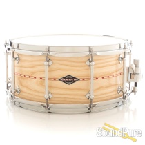 Craviotto 6.5x14 Ash Custom Shop Snare Drum w/ Red Inlay