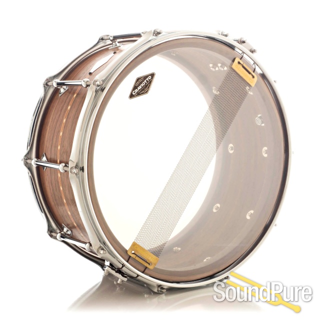 Craviotto 6.5x14 Walnut Custom Snare Drum Walnut Inlay BB/BB — image 2