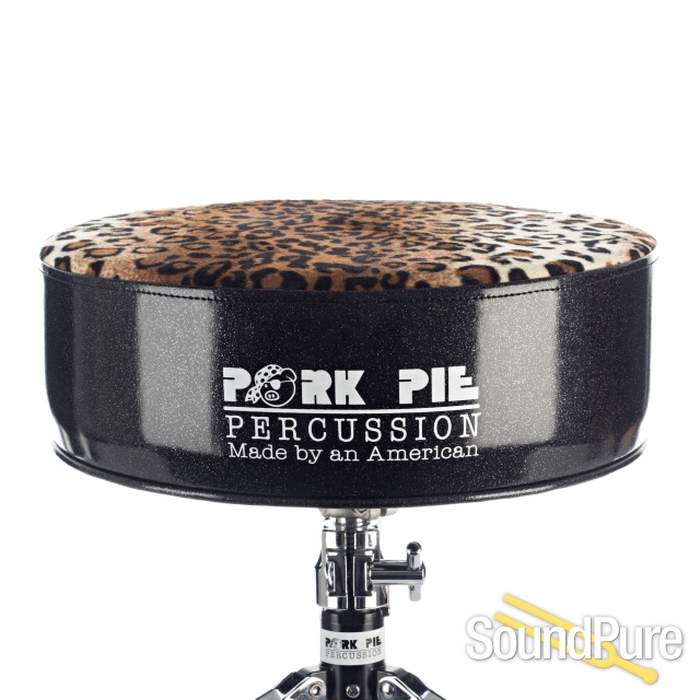Pork Pie Percussion Round Drum ThroneBlack Sparkle/Leopard