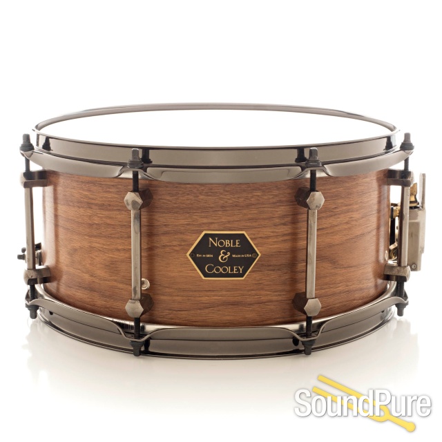 Noble & Cooley 6.5x13 Walnut Ply Snare Drum-Matte Black — image 1