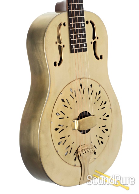 National Raw Brass 12-Fret NRP Resonator Guitar #23806 — image 3