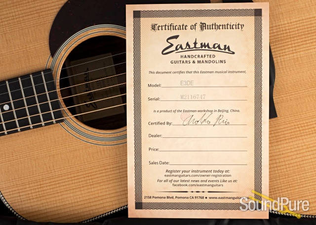 Eastman E3DE Sitka/Ovangkol Acoustic Guitar #M2116747 — image 7